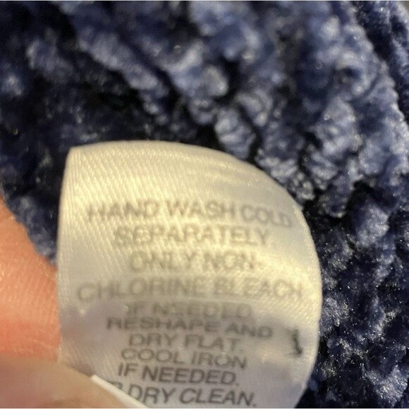 J. Jill Chenille Super Soft Dark Blue Knit Sweater Size Large Petite - Picture 4 of 7